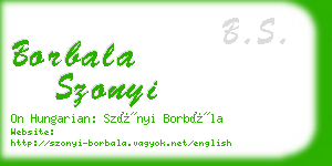 borbala szonyi business card
